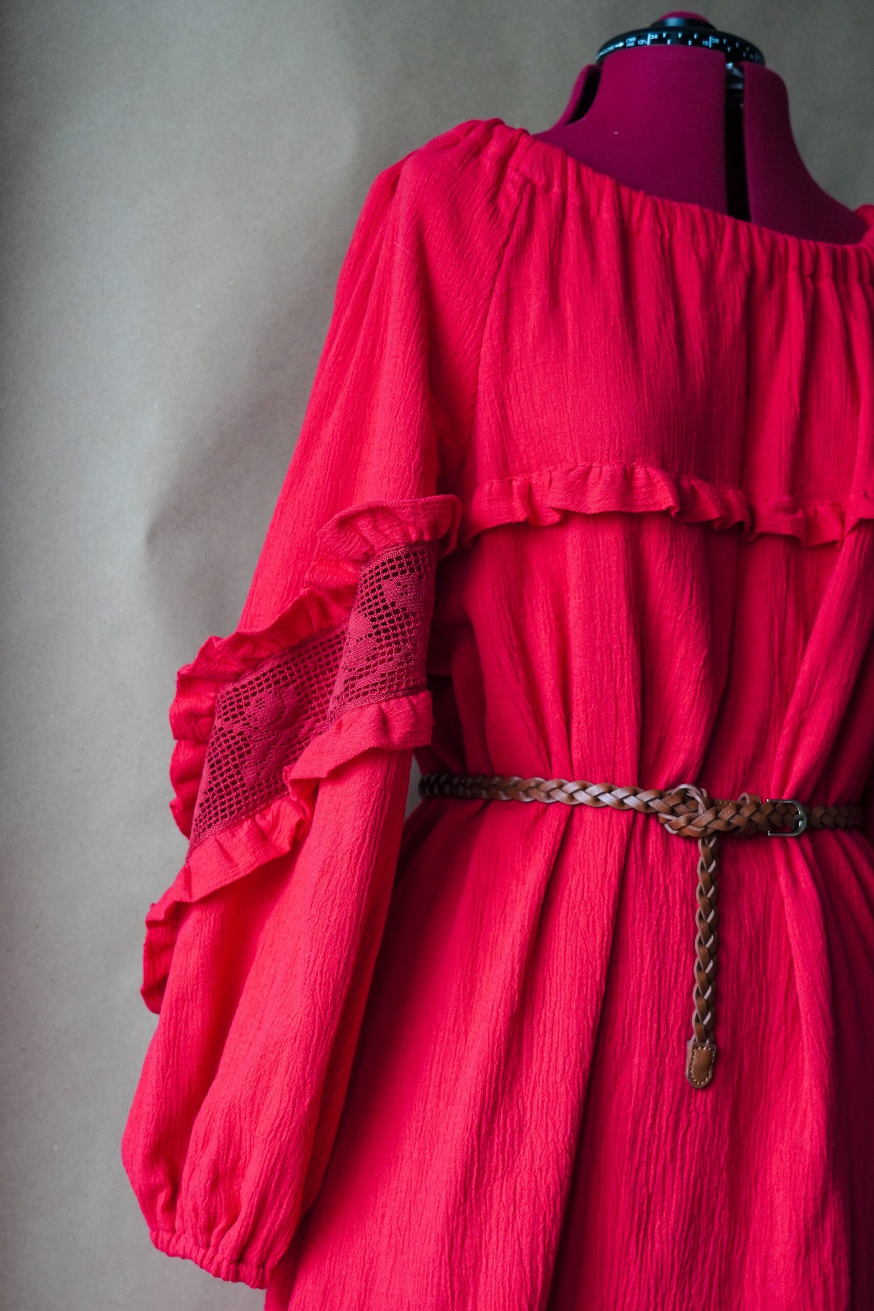 Raglan Sleeve Midi Dress Sewing Pattern: Ruffle & Lace (A4 PDF) - Image 3