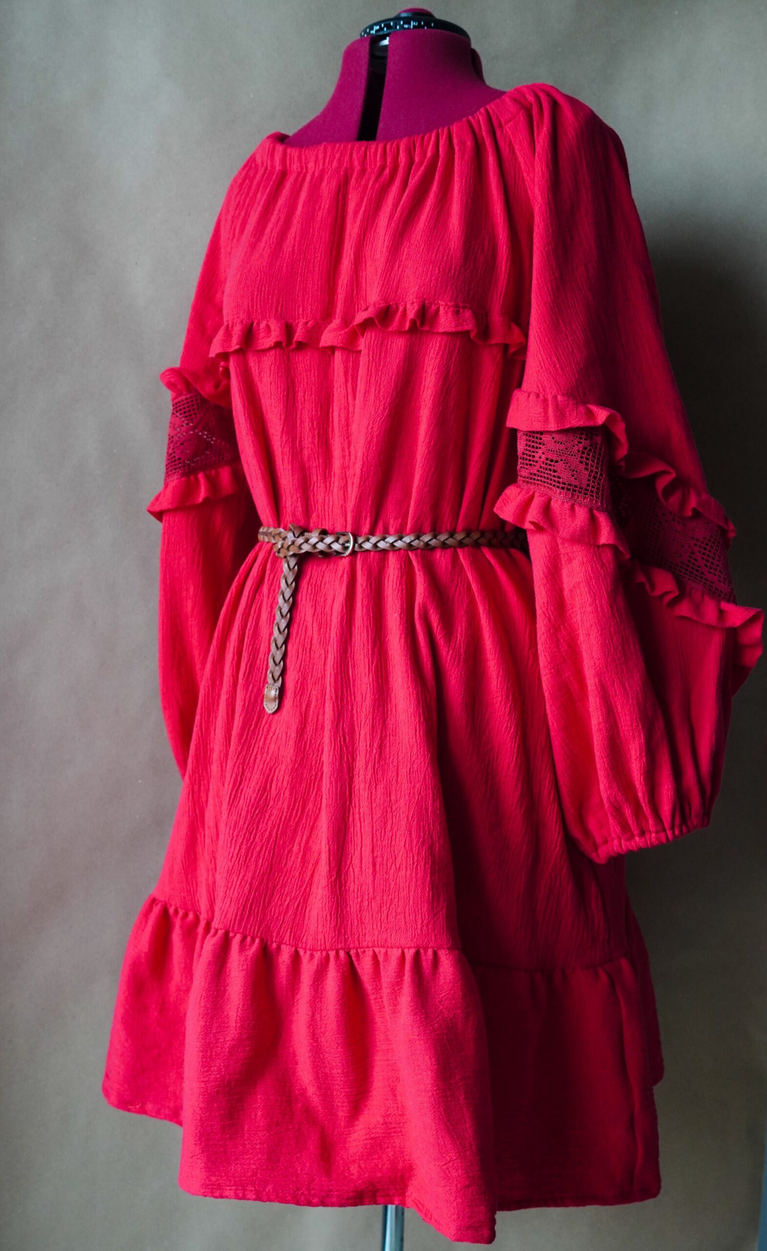 Raglan Sleeve Midi Dress Sewing Pattern: Ruffle & Lace (A4 PDF) - Image 6
