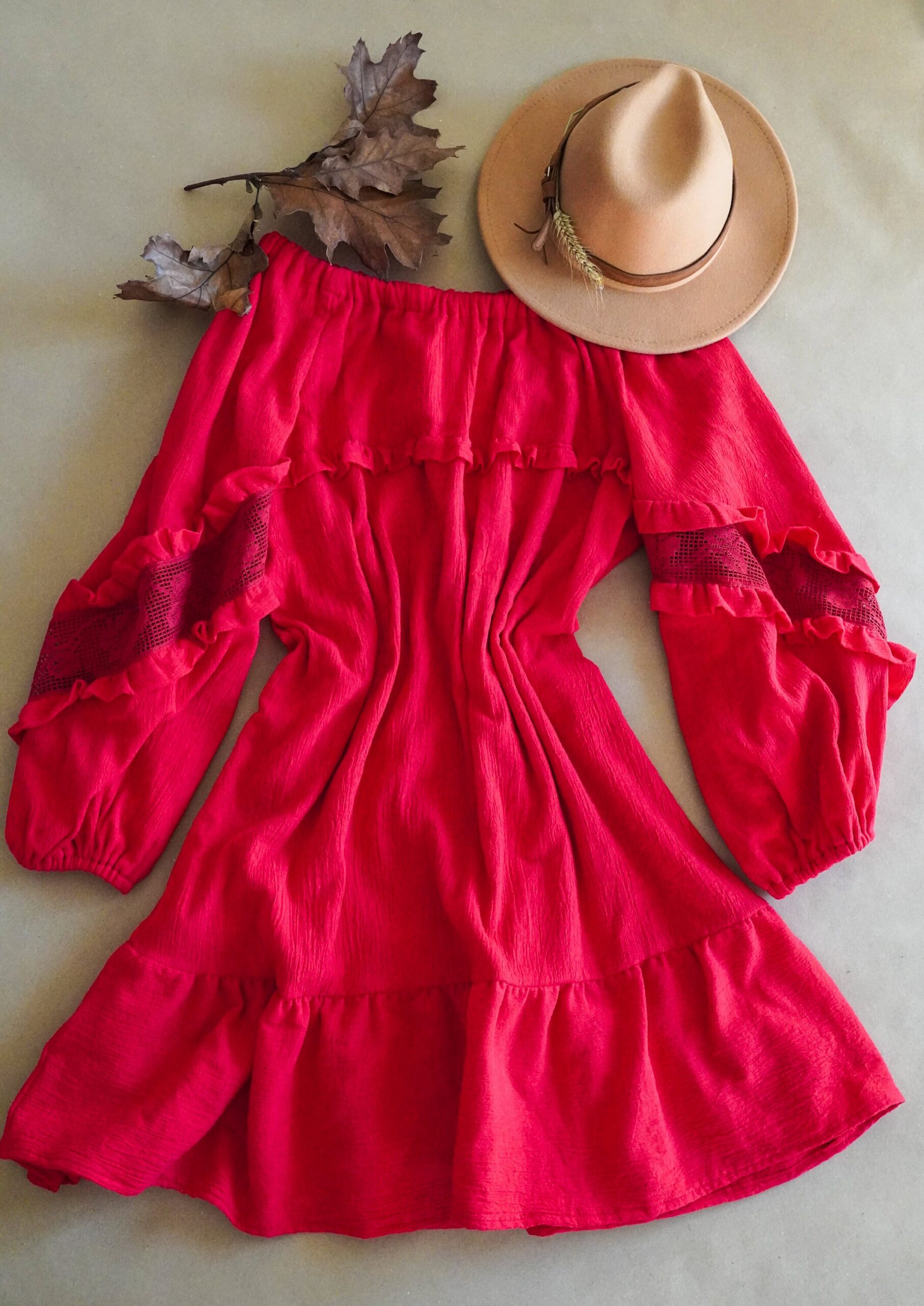Raglan Sleeve Midi Dress Sewing Pattern: Ruffle & Lace (A4 PDF) - Image 4