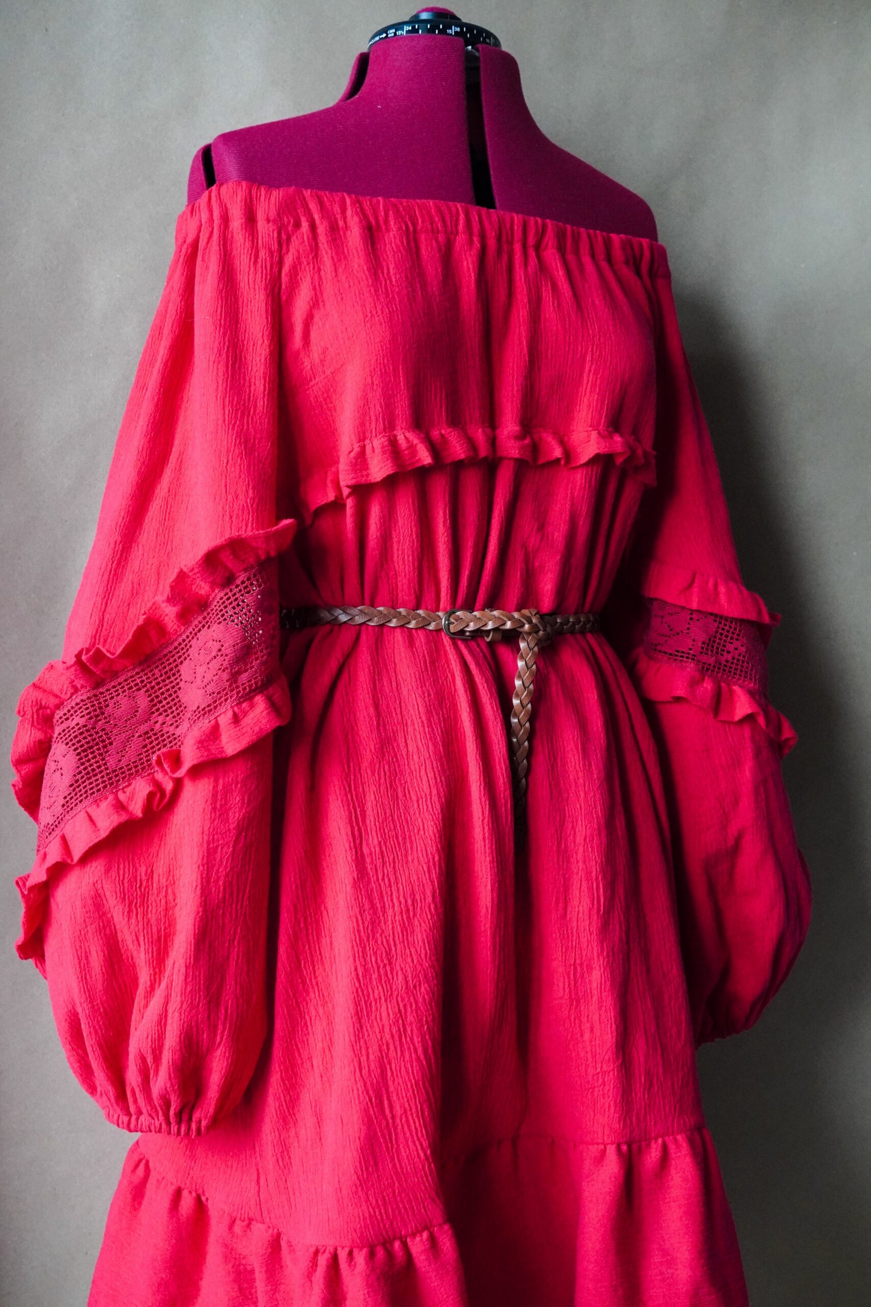Raglan Sleeve Midi Dress Sewing Pattern: Ruffle & Lace (A4 PDF) - Image 5