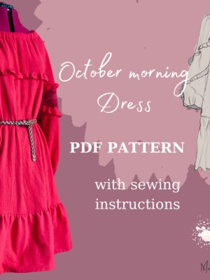 Raglan Sleeve Midi Dress Sewing Pattern: Ruffle & Lace (A4 PDF)