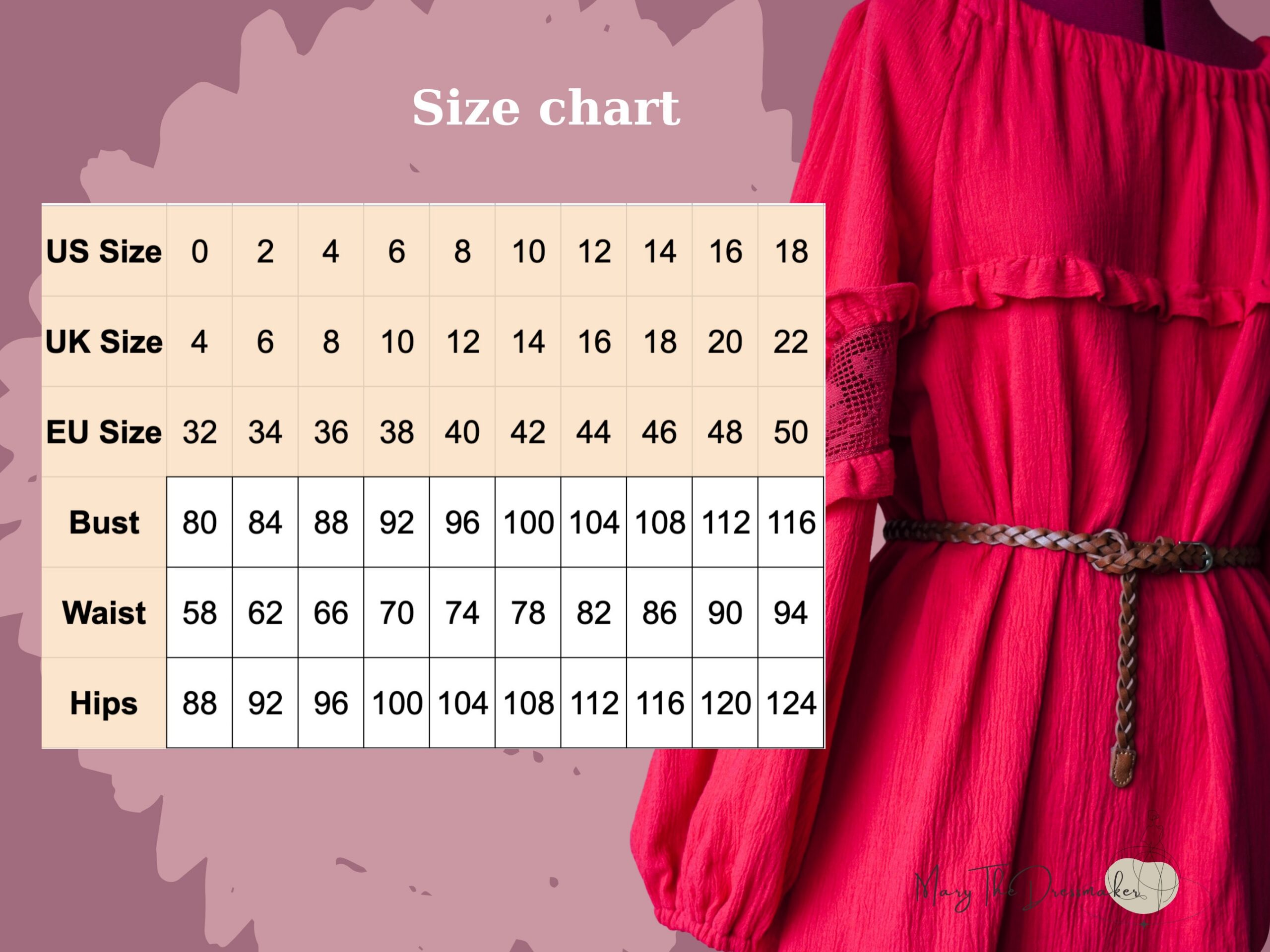 Raglan Sleeve Midi Dress Sewing Pattern: Ruffle & Lace (A4 PDF) - Image 2