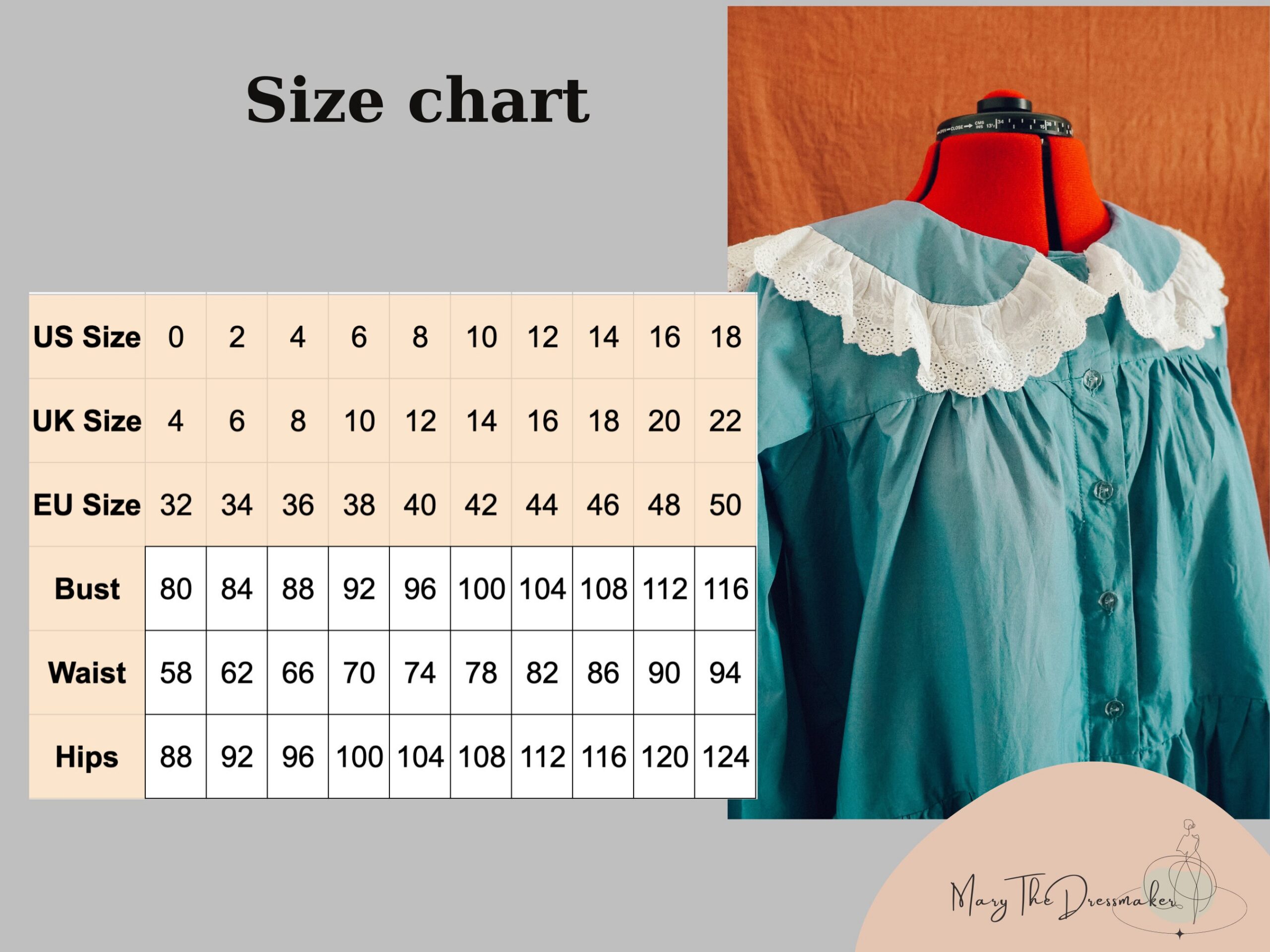 Window still dress| Tiered ruffle dress with peter pan collar| Instant download A4 PDF sewing pattern sizes | eu 32-50 | us 0-18 - Image 4