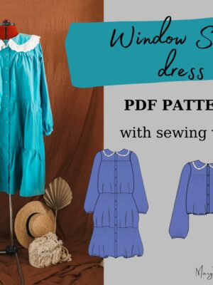 Window still dress| Tiered ruffle dress with peter pan collar| Instant download A4 PDF sewing pattern  sizes | eu 32-50 | us 0-18