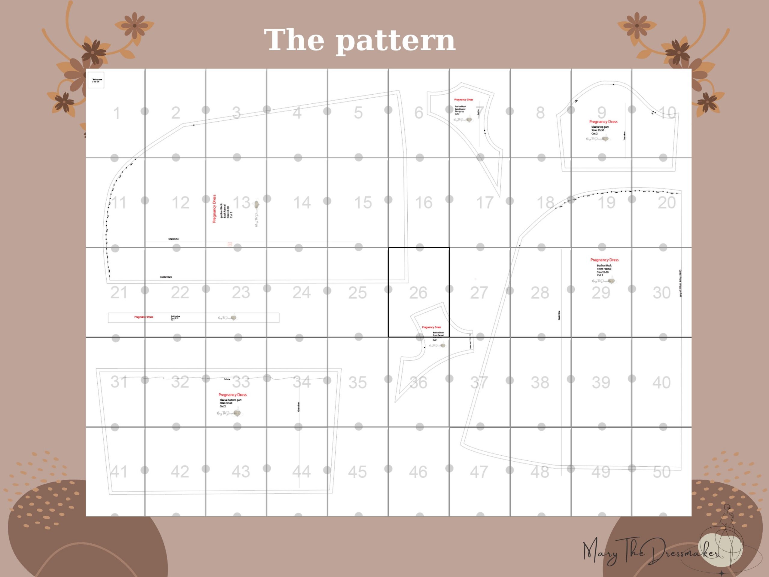 Pregnancy Midi Dress Sewing Pattern: Balloon Sleeve (A4 PDF Download) - Image 4