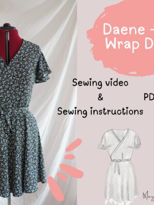 Wrap Dress Sewing Pattern: Butterfly Sleeve Summer Dress (A4 PDF)