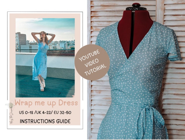 Wrap Dress Sewing Pattern: Women's Sleeveless Summer Dress (PDF)