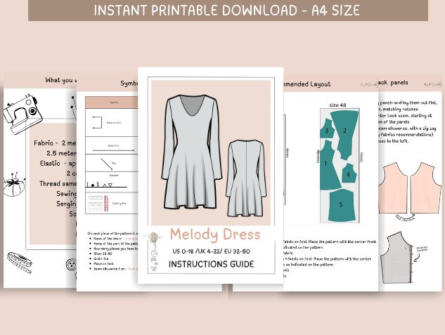 Slip Dress Sewing Pattern, dress patterns for women, pdf sewing pattern, ladies dress patterns, knit dress pattern - Image 3