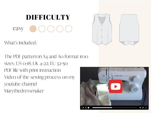 Milo Waistcoat Sewing Pattern: Easy Women's Vest (PDF Pattern) - Image 2