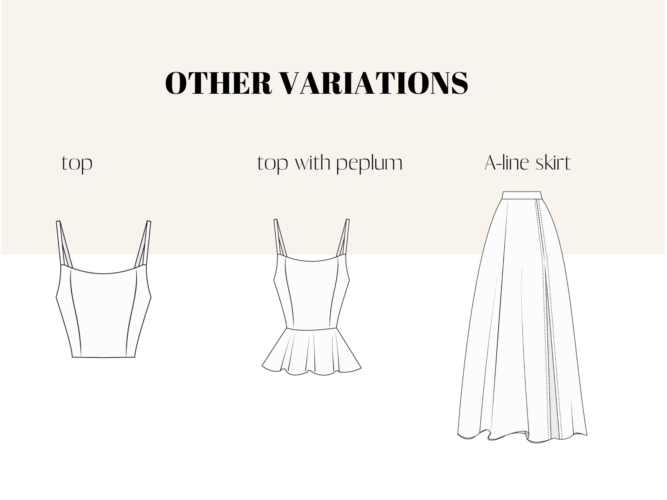 A line dress sewing pattern |Basic midi dress pattern| PDF Sewing pattern - Image 5