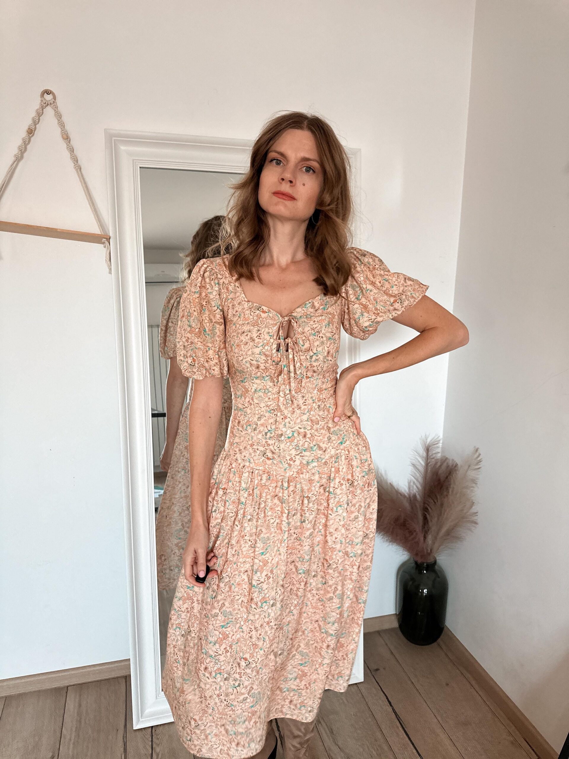 Daisy Drop Waist Dress PDF Sewing Pattern: Puffy Sleeves, Heart Neckline (US 0-18) - Image 6