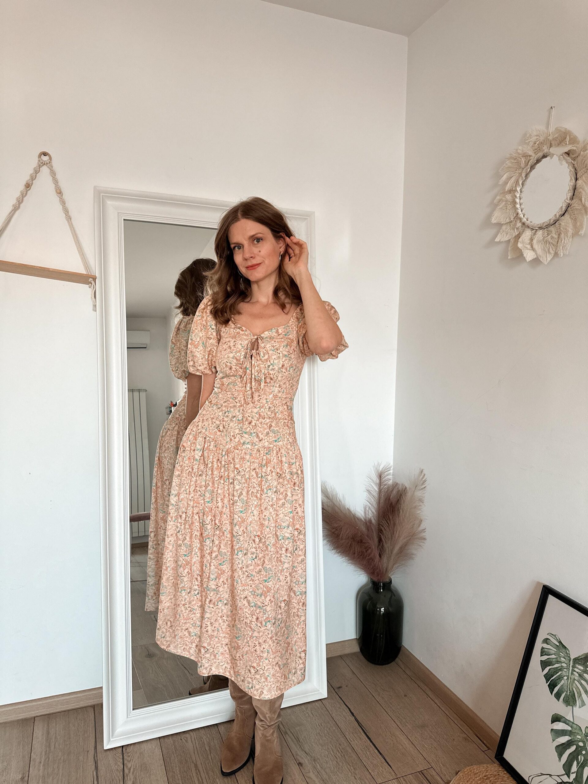 Daisy Drop Waist Dress PDF Sewing Pattern: Puffy Sleeves, Heart Neckline (US 0-18) - Image 7