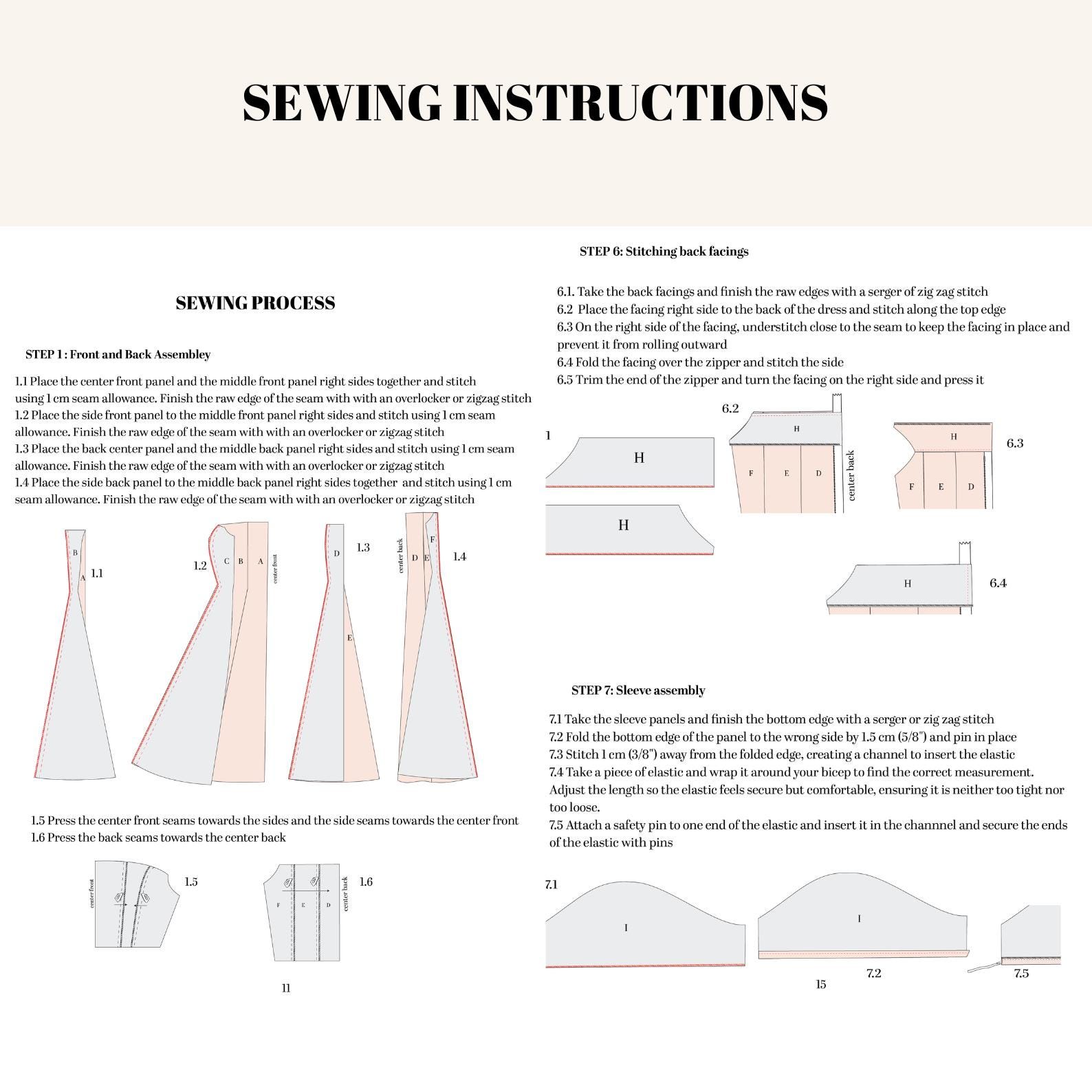 Cottagecore Dress -Princess seams - Inseam pockets- Sewing Pattern - EU 32-50 US 0-18 - PDF Instant Download- Instructions & Video Tutorial - Image 5