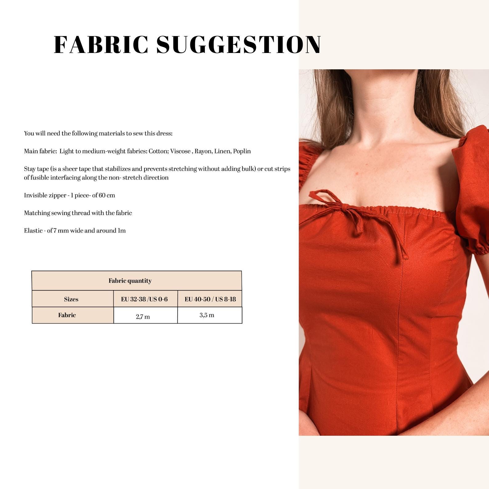 Cottagecore Dress -Princess seams - Inseam pockets- Sewing Pattern - EU 32-50 US 0-18 - PDF Instant Download- Instructions & Video Tutorial - Image 3