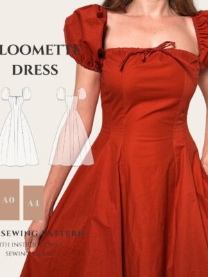 Cottagecore Dress -Princess seams - Inseam pockets- Sewing Pattern - EU 32-50 US 0-18 - PDF Instant Download- Instructions & Video Tutorial