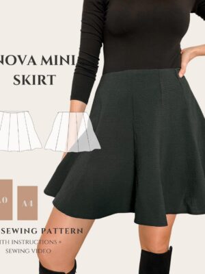 Flared Mini Skirt Sewing Pattern: 10-Panel Design (PDF Digital Download)