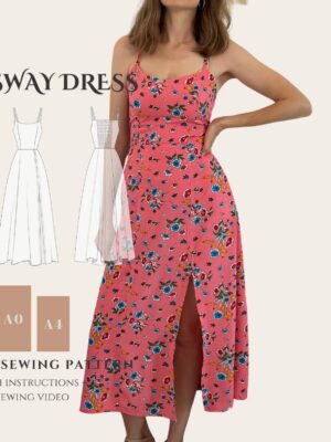 A line dress sewing pattern |Basic midi dress pattern| PDF Sewing pattern