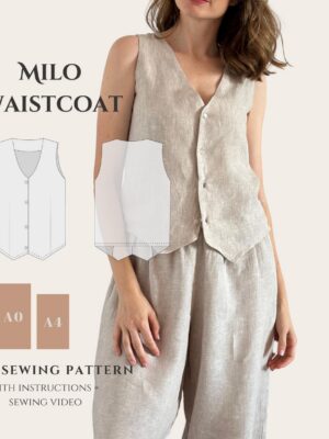 Milo Waistcoat Sewing Pattern: Easy Women's Vest (PDF Pattern)