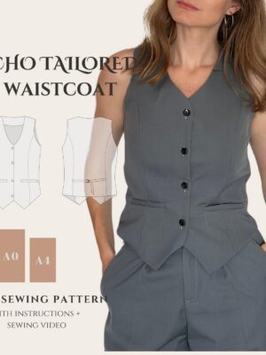 Tailored Waistcoat Sewing Pattern: Fitted Women's Vest (PDF Pattern)