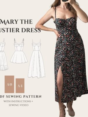 Bustier Dress Sewing Pattern: 3 Skirt Styles, 12 Cup Sizes (PDF Pattern)