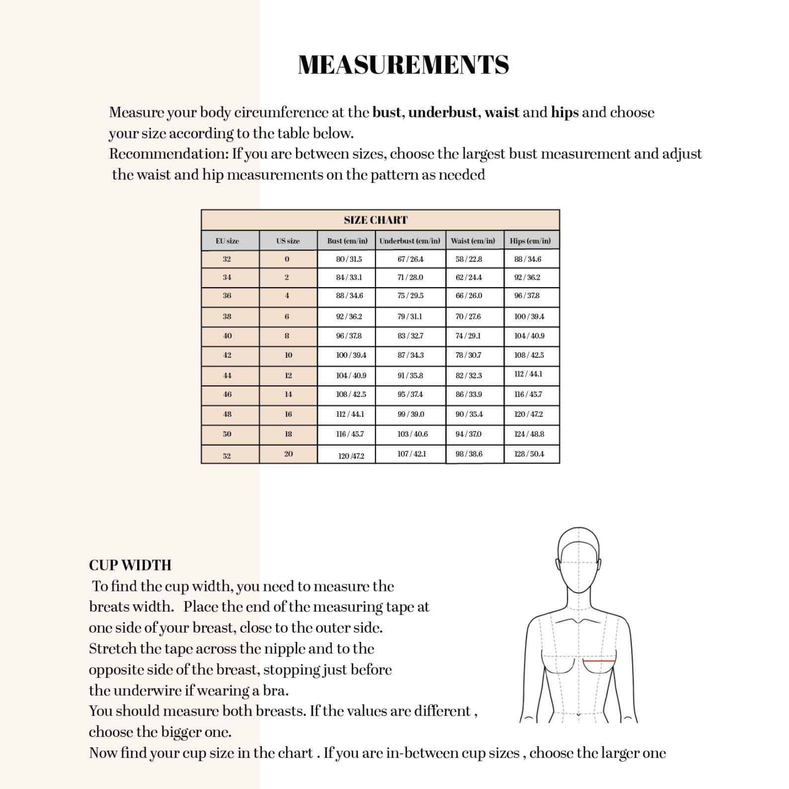 Bustier Dress Sewing Pattern: 3 Skirt Styles, 12 Cup Sizes (PDF Pattern) - Image 4