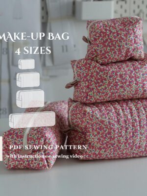 Quilted Zipper Pouch Pattern: 4 Sizes, Hair Tool Bag (PDF Download)
