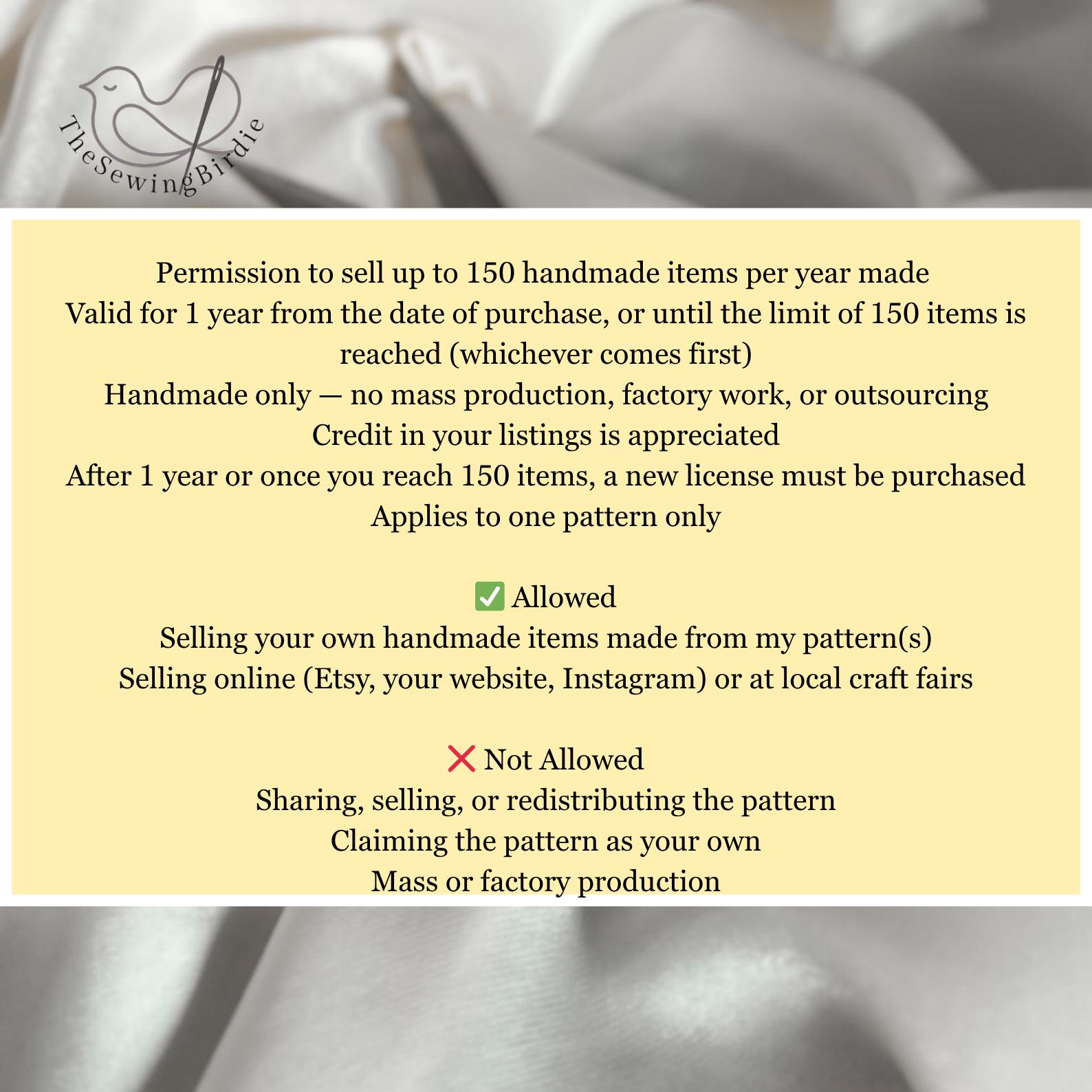 Small Commercial License for Sewing Patterns - Image 2