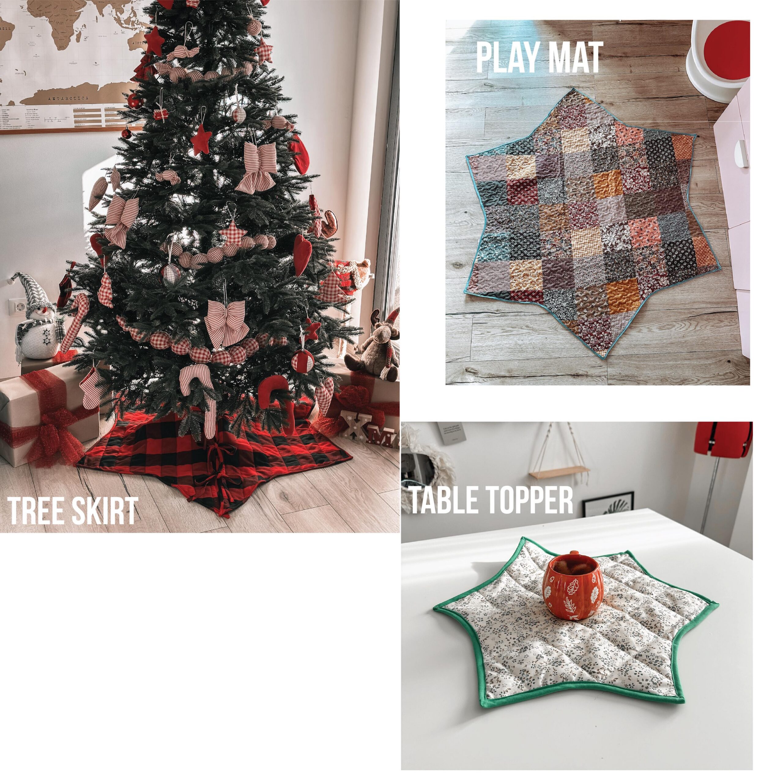 Stella Quilted Tree Skirt PDF Pattern | Christmas Tree Skirt, Tabletop Decor, Playmat | 4 Sizes | Beginner Friendly Instant Download - Image 8