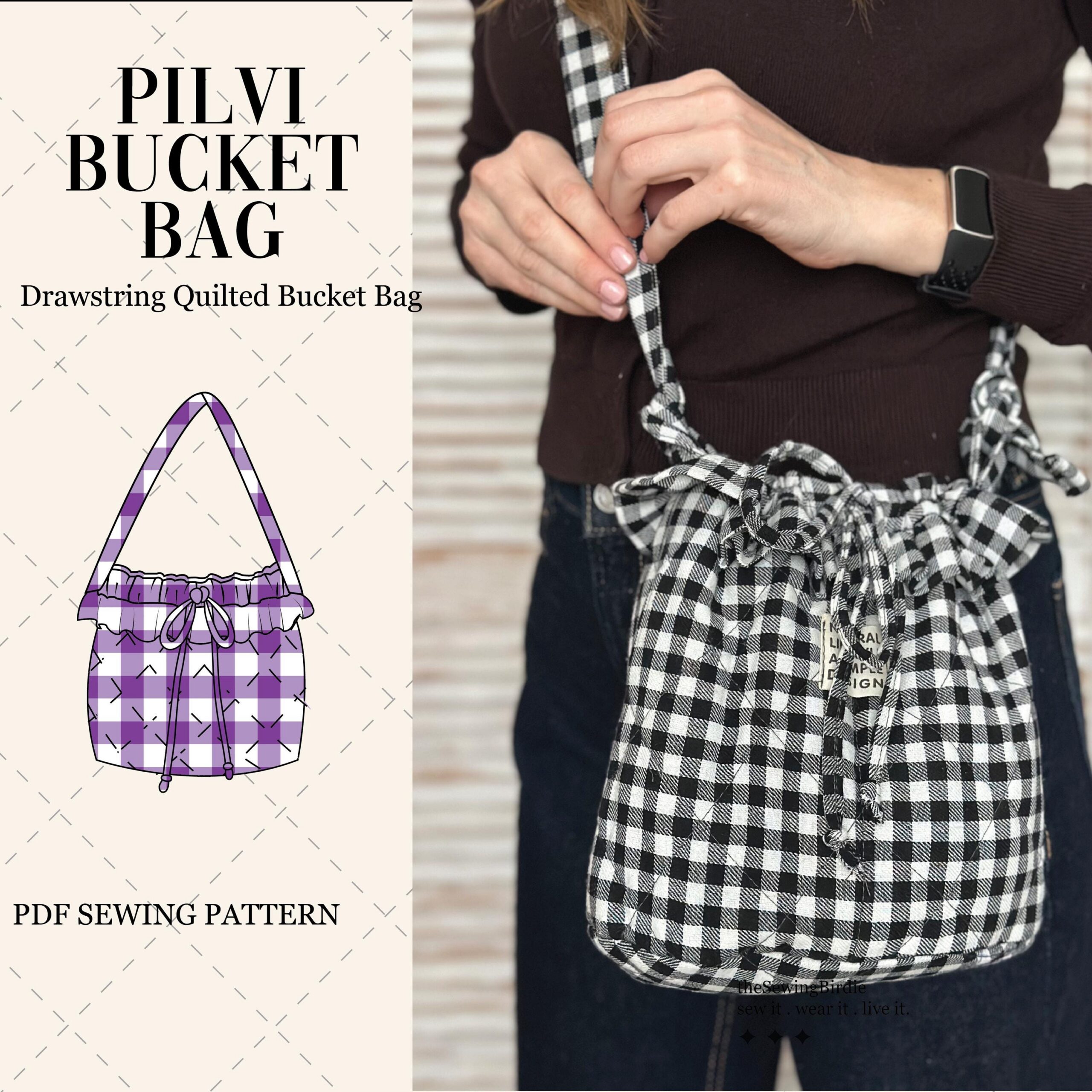 Quilted Bucket Bag Sewing Pattern