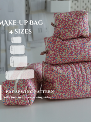 Quilted Makeup Bag Sewing Pattern Size M