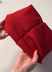 Folding the loop in half to sew the short edge closed
