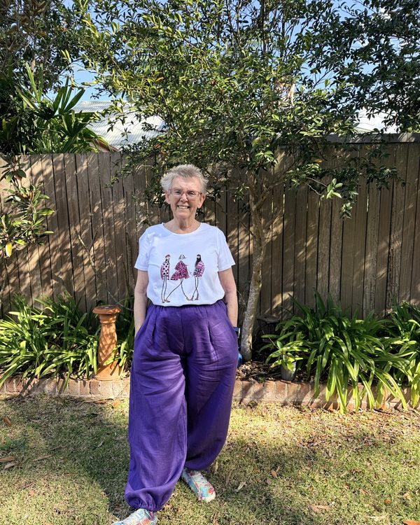 Jasmine balloon pants sewn by Ann Maullin