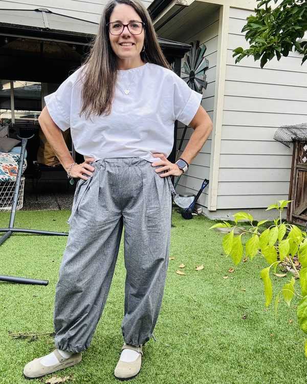 Jasmine balloon pants sewn by Deanna Nilson